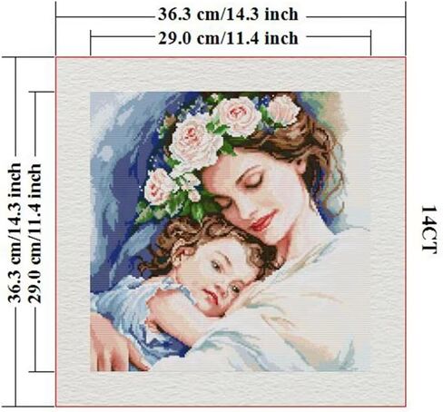 مجموعات غرزة Cross Cross المختومة - مجموعة كاملة من التطريز للمبتدئين أو البالغين ، 14 CT 2 خيوط DIY Peonys CONTER ARTS CRAFT 31 × 38 CM in Kuwait