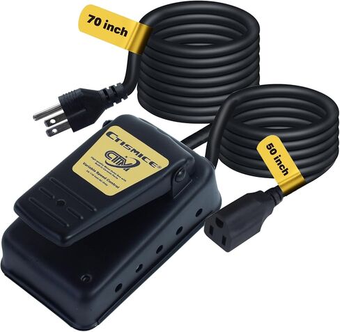 Variable Speed Foot Pedal, Momentary Control Switch with Extended 70 Inch Power Cord and Extended 50 Inch Cord to Connect for Rotary Tools and Stationary Power Tools in Saudi Arabia