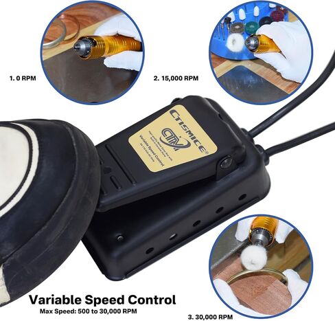 Variable Speed Foot Pedal, Momentary Control Switch with Extended 70 Inch Power Cord and Extended 50 Inch Cord to Connect for Rotary Tools and Stationary Power Tools in Saudi Arabia