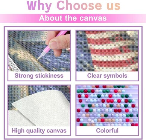 Cohraeu 5d DIY Round Beads Diamond Painting for البالغين العلم الأمريكي الماس الكامل صورة أحجار الراين من أدوات العدد من الغرفة ديكور جدار المنزل 8x12 بوصة in Kuwait