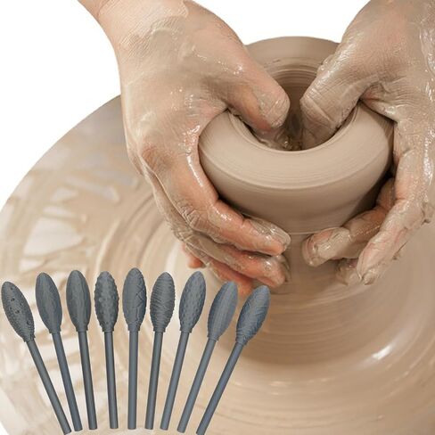 Texture Roller for Clay, 9pcs Texture Tool Set for Art Projects, Oval DIY Decorative Art Pattern Paint Roller for Clay and Pottery, Premium Pottery Sculpture Tool in Saudi Arabia