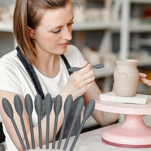 Texture Roller for Clay, 9pcs Texture Tool Set for Art Projects, Oval DIY Decorative Art Pattern Paint Roller for Clay and Pottery, Premium Pottery Sculpture Tool in Saudi Arabia