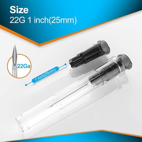 25 Ga 1 Inch 25mm Luer Lock Industrial Dispensing Accessories Supplies, Pack of 100, Individually Packaged in Saudi Arabia