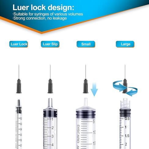 25 Ga 1 Inch 25mm Luer Lock Industrial Dispensing Accessories Supplies, Pack of 100, Individually Packaged in Saudi Arabia