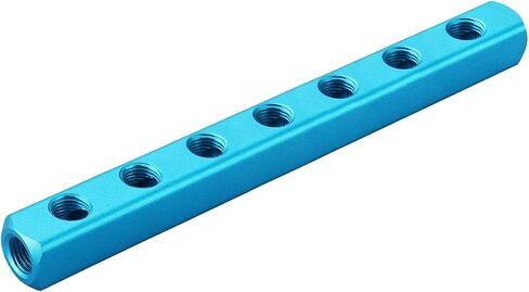 Baomain Manifold Block Pneumatic 5 Way 8 Port 1/4" PT Threaded Ports Quick Connect Air Hose Inline in Saudi Arabia