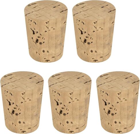 MECCANIXITY Tapered Cork, 33.3x26.9x38.1mm Natural Wooden Leakproof Soft Cork Stoppers for Wine Beer Bottle Crafts Corks Plug Replacement Laboratory Supplies, Dark Wood Color, Pack of 10 in Saudi Arabia