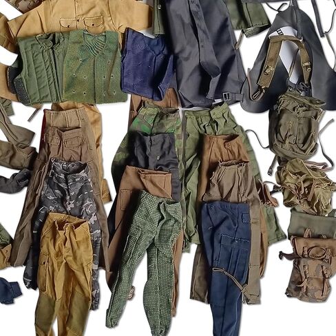 SIXPOINTS 50 Pieces 1/6 Scale Camo Military Clothes & Pants &Bag Accessories Fit for 12" GI Joe Ultimate Soldier Male Military Action Figure Body in Saudi Arabia