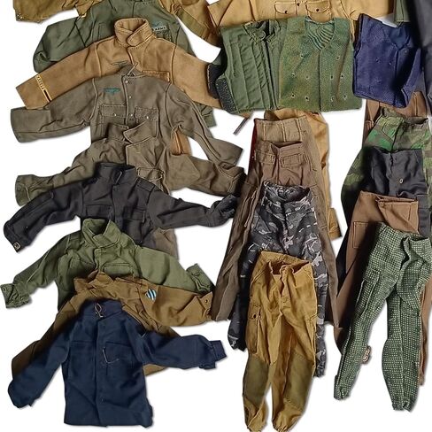 SIXPOINTS 50 Pieces 1/6 Scale Camo Military Clothes & Pants &Bag Accessories Fit for 12" GI Joe Ultimate Soldier Male Military Action Figure Body in Saudi Arabia