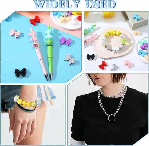 20 PCS سيليكون القوس الخرز لمجوهرات DIY صنع سحر اللطيف الكارتون Cartoon Bowknot للأسوار مفاتيح سلاسل الأقراط الملحق in Saudi Arabia