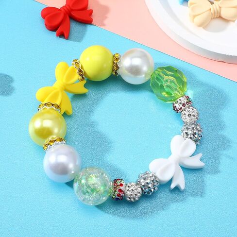 20 PCS سيليكون القوس الخرز لمجوهرات DIY صنع سحر اللطيف الكارتون Cartoon Bowknot للأسوار مفاتيح سلاسل الأقراط الملحق in Saudi Arabia