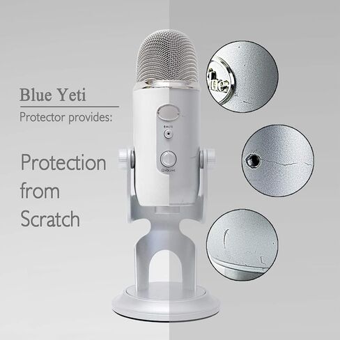 YOUSHARES Blue Yeti Pop Filter - Microphone Cover, Furry Wind Muff, Mic Windscreen for HyperX SoloCast | Yeti | Nano | Fifine AM8 | Razer Seiren / V3 Mini and More USB Mics, White in Saudi Arabia
