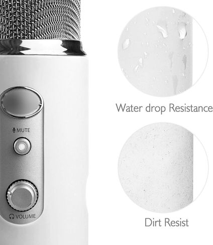 YOUSHARES Blue Yeti Pop Filter - Microphone Cover, Furry Wind Muff, Mic Windscreen for HyperX SoloCast | Yeti | Nano | Fifine AM8 | Razer Seiren / V3 Mini and More USB Mics, White in Saudi Arabia
