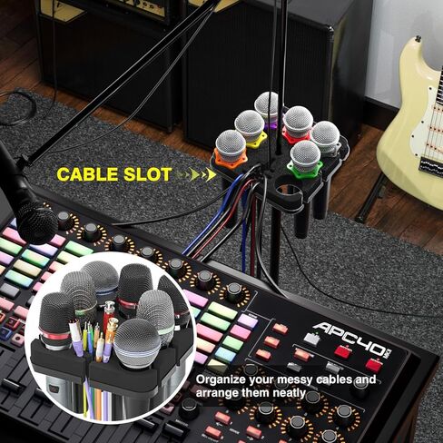 حامل ميكروفون متعدد من Facmogu، حامل ميكروفون متعدد من الألومنيوم يحمل ما يصل إلى 6 ميكروفونات، حامل ميكروفون سلكي ولاسلكي للحامل، حامل ميكروفون متعدد للمنظم والعرض، مع محول ملولب 3/8 بوصة - 16 in Kuwait