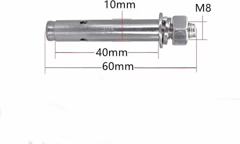 M10 x 80 mm External Hex Expansion Bolts Screws Sleeve Anchors, 304 Stainless Steel, 4Pcs in Saudi Arabia