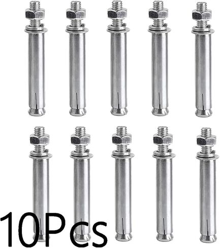 M10 x 80 mm External Hex Expansion Bolts Screws Sleeve Anchors, 304 Stainless Steel, 4Pcs in Saudi Arabia