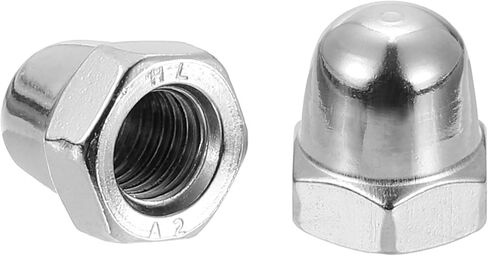 uxcell M4x0.7 Acorn Cap Nuts, 50Pcs 304 Stainless Steel Dome Cap Head Acorn Nut Hardware Nuts for Bolt Cover, Silvery in Saudi Arabia