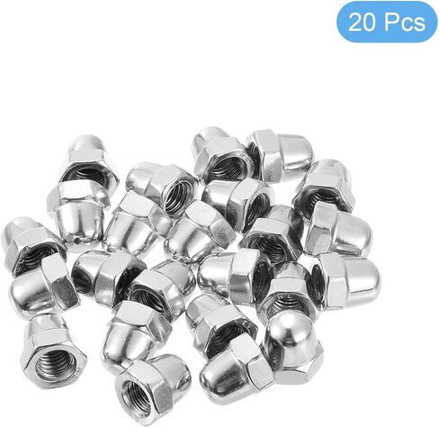 uxcell M4x0.7 Acorn Cap Nuts, 50Pcs 304 Stainless Steel Dome Cap Head Acorn Nut Hardware Nuts for Bolt Cover, Silvery in Saudi Arabia