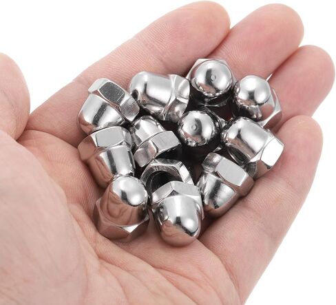 uxcell M4x0.7 Acorn Cap Nuts, 50Pcs 304 Stainless Steel Dome Cap Head Acorn Nut Hardware Nuts for Bolt Cover, Silvery in Saudi Arabia
