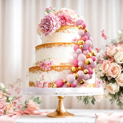 60Pcs Glitter Cake Balls Decorations Foam Cake Topper Balls Mini Balloon Cupcake Toppers for Cake Decorating Birthday Baby Shower Party (Glitter Pink Series) in Kuwait