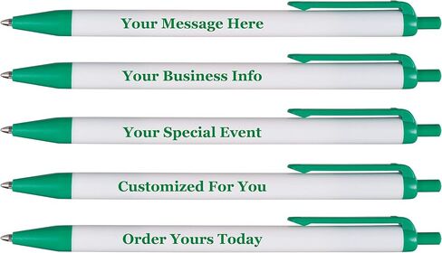 RevMark Personalized Ballpoint Pen, Custom Printed Name, Business or Event Information, Timeless Advertising, USA Made Pens, Promotional Marketing, Smooth Black Ink, Bulk Pack (Green,50 Ct.) in Kuwait