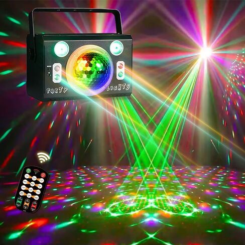 Stage Lights DMX512, Laser Light Show System, Sound Activated Remote Control, Strobe Lights, 120 Patterns LED Beam Effects, Event Wedding Decor, Birthday and Disco ligths,Christmas Decor in Saudi Arabia