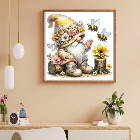 Auremi 5D Colourful Gnome Diamond Painting Kits, Gnome Diamond Art Painting Kits for Adults DIY Full Drill Diamond Dots Crystal Craft Kits for Home Wall Decor Gifts 11.8x11.8 inch in Saudi Arabia