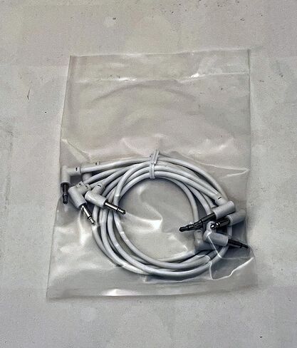 كابلات Luigis Modular M-PAR ذات الزاوية اليمنى Eurorack - حزمة من 5 كابلات بيضاء، 8 بوصات (20 سم) in Kuwait