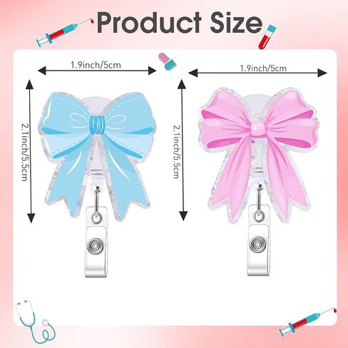 4 Pcs Phlebotomy Badge Reels, Retractable Funny Pink Glitter ID Badge Holder with Swivel Clip, Phlebotomy Essentials and Phlebotomist Gifts in Saudi Arabia