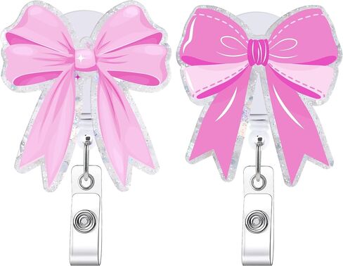 4 Pcs Phlebotomy Badge Reels, Retractable Funny Pink Glitter ID Badge Holder with Swivel Clip, Phlebotomy Essentials and Phlebotomist Gifts in Saudi Arabia