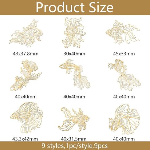 OLYCRAFT 9PCS 1.6x1.6 بوصة التايلاندية ساك يانت الذهب ملصقات معدنية: النمر ، الثعلب التسعة الذيل ، الكتاب المقدس للكتب القصاصات ، الحرف اليدوية ديي ، زخرفة الهاتف in Saudi Arabia