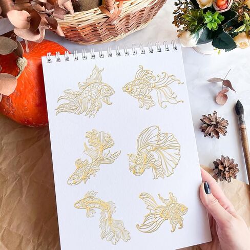 OLYCRAFT 9PCS 1.6x1.6 بوصة التايلاندية ساك يانت الذهب ملصقات معدنية: النمر ، الثعلب التسعة الذيل ، الكتاب المقدس للكتب القصاصات ، الحرف اليدوية ديي ، زخرفة الهاتف in Saudi Arabia