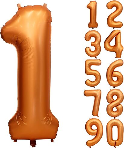40 inch Orange Number Balloon Giant Foil Helium Balloons for 1st Birthday Party Decorations in Kuwait