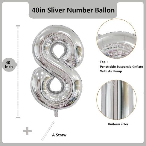 40 inch Orange Number Balloon Giant Foil Helium Balloons for 1st Birthday Party Decorations in Kuwait