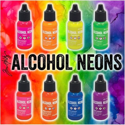 Tim Holtz Alcohol Neons, 8-Pack Ink Set with 0.5 fl oz Blending Solution in Saudi Arabia