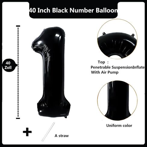 40 بوصة برتقالية رقم بالون بالون باطات هيليوم عملاقة للبالونات الهيليوم لزخارف حفلة عيد الميلاد الأولى in Kuwait