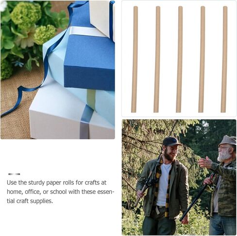 Ipetboom 5pcs Cardboard Tubes, Long Hand-Made Paper Tube Round Paper Cardboard Rolls for Craft Fishing Rod and Reel Towel Rolls for DIY Crafts Art Projects Poster Holder, Khaki, 26.6x1.2in in Saudi Arabia