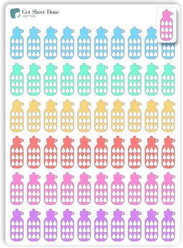 Water Habit Tracker Planne Sticker / 60 Daily Write In Smudge Proof Vinyl Stickers (1/2"H) / Hydrate Tracking Health Wellness Self Care/Essential Productivity Life/Bullet Bujo Journal (One Sheet) in Kuwait