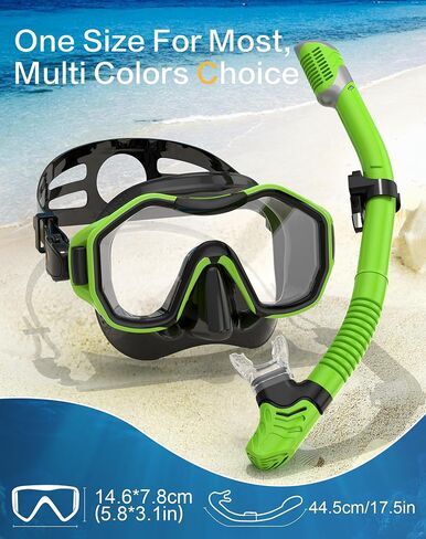 Snorkeling Gear for Adults, Kwambiri Dry-Top Snorkel Set, 180°Panoramic Wide View Diving Mask Breathing Freely Snorkel Mask for Snorkeling Scuba Diving Swimming Travel（Adult） in Saudi Arabia