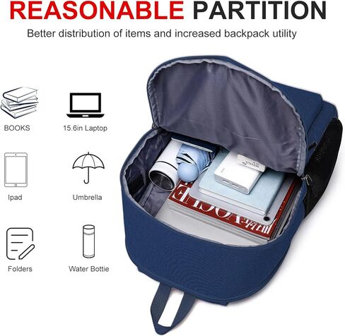 Casual Laptop Backpack,School Backpack Large Bookbag with USB for High School College Students Office Business, Black in Kuwait