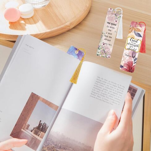 24 PCS Acrylic Bonagmark Blanks with Tassels: Clear Lundmarks Making Kit مع 24 PCS Bible Verse Pray UV DTF Book Transfor in Saudi Arabia
