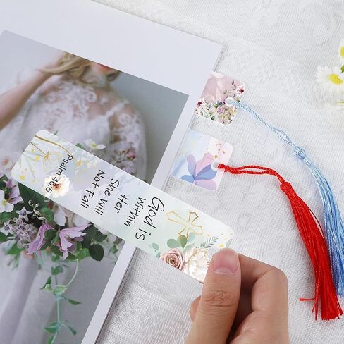 24 PCS Acrylic Bonagmark Blanks with Tassels: Clear Lundmarks Making Kit مع 24 PCS Bible Verse Pray UV DTF Book Transfor in Saudi Arabia