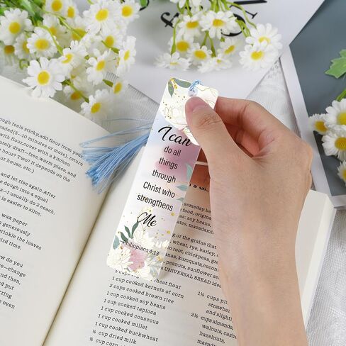 24 PCS Acrylic Bonagmark Blanks with Tassels: Clear Lundmarks Making Kit مع 24 PCS Bible Verse Pray UV DTF Book Transfor in Saudi Arabia