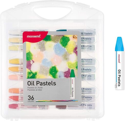 MONAMI Oil Pastels, Jumbo Size Hexagonal Shape Oil Pastels for Kids and Students with Handy Carrying Case, 24 Vivid Colors Pack in Saudi Arabia