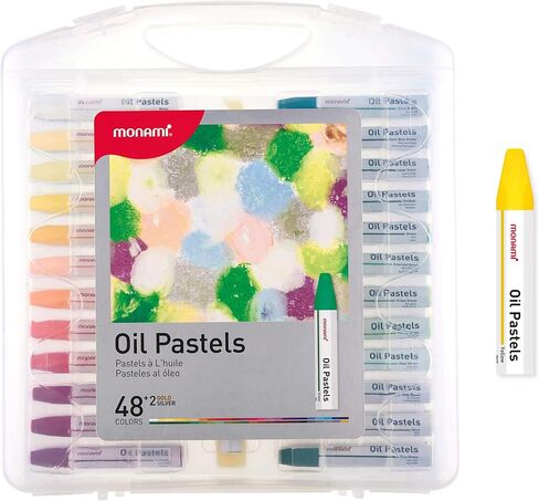 MONAMI Oil Pastels, Jumbo Size Hexagonal Shape Oil Pastels for Kids and Students with Handy Carrying Case, 24 Vivid Colors Pack in Saudi Arabia
