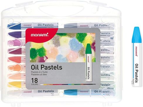MONAMI Oil Pastels, Jumbo Size Hexagonal Shape Oil Pastels for Kids and Students with Handy Carrying Case, 24 Vivid Colors Pack in Saudi Arabia