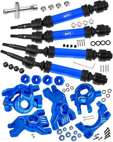 RC Aluminium Upgrades Part Caster Block,Steering Blocks,Stub Axle Carriers,Drive Shaft for 1/10 Slash/Rustler/Stampede/Jat0 4x4 4WD VXL,CVD/Axles/DriveShaft Hops Up,Navy Blue in Kuwait