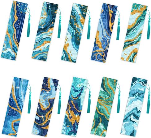 Beinkmake 10pcs Aurora Starry Sky 5d Diamond Art Lundmarks Forest Lake Diamond Diy Painting Purcharks Rhinestonshostons acrylic tassel lockmark for beginner beginner crafts in Saudi Arabia
