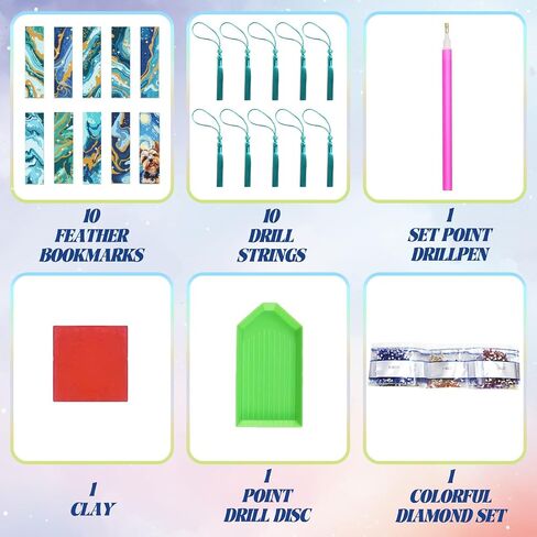 Beinkmake 10pcs Aurora Starry Sky 5d Diamond Art Lundmarks Forest Lake Diamond Diy Painting Purcharks Rhinestonshostons acrylic tassel lockmark for beginner beginner crafts in Saudi Arabia