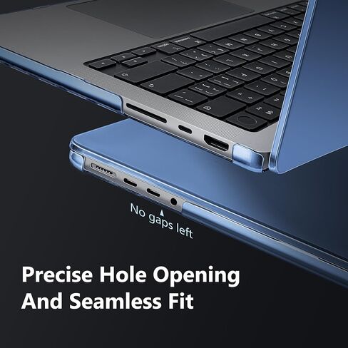for MacBook Pro 14 Inch 2024 2023 2022 2021 Release M4 A3112 A3401 A3185 M3 A2918 A2992 M2 A2779 M1 A2442 Pro/Max Chip, Plastic Hard Shell Case with Keyboard Cover, Haze Blue in Saudi Arabia