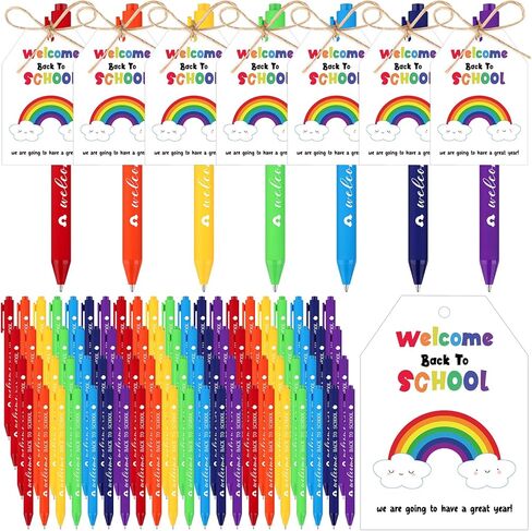 84 Sets Welcome Back to School Gifts Bulk Ballpoint Pens Greeting Cards Set with Rope First Day of School Gift Supplies for Students Teachers Classroom Favors Party Prizes Teacher Appreciation Gifts in Saudi Arabia